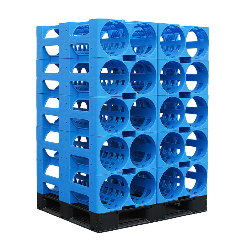 4 Pocket Modular Stackable Blue19 Liter HDPE 5 Gallon Plastic Bottled Water Rack for Water Bottle Storage