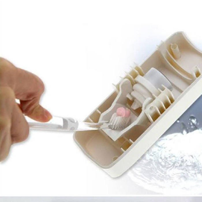 Bathroom Wall Mount Toothpaste Dispenser Toothbrush Holder Set