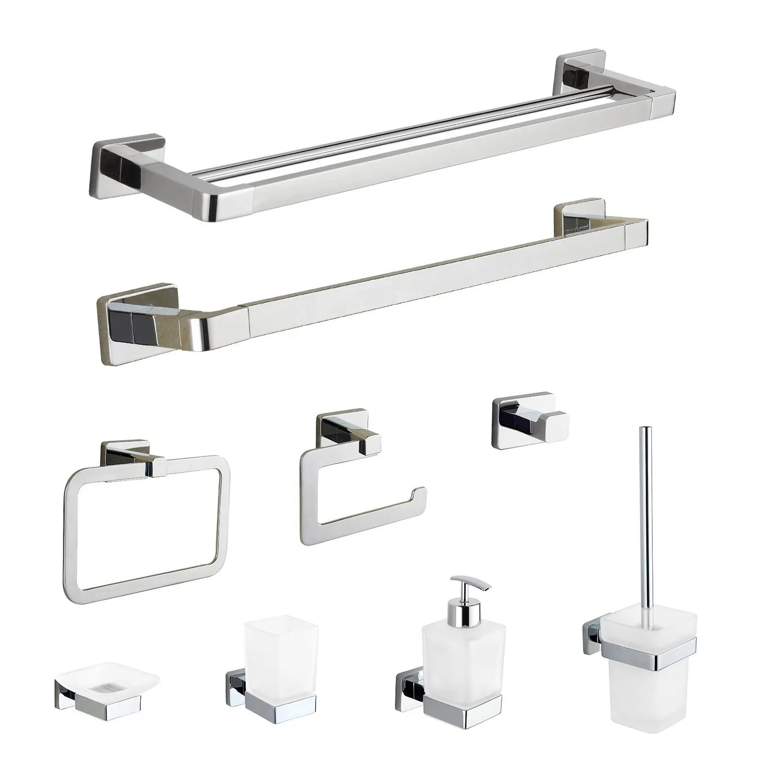 17600 Simple Design Chrome Bathroom Accessories Set for Bathroom