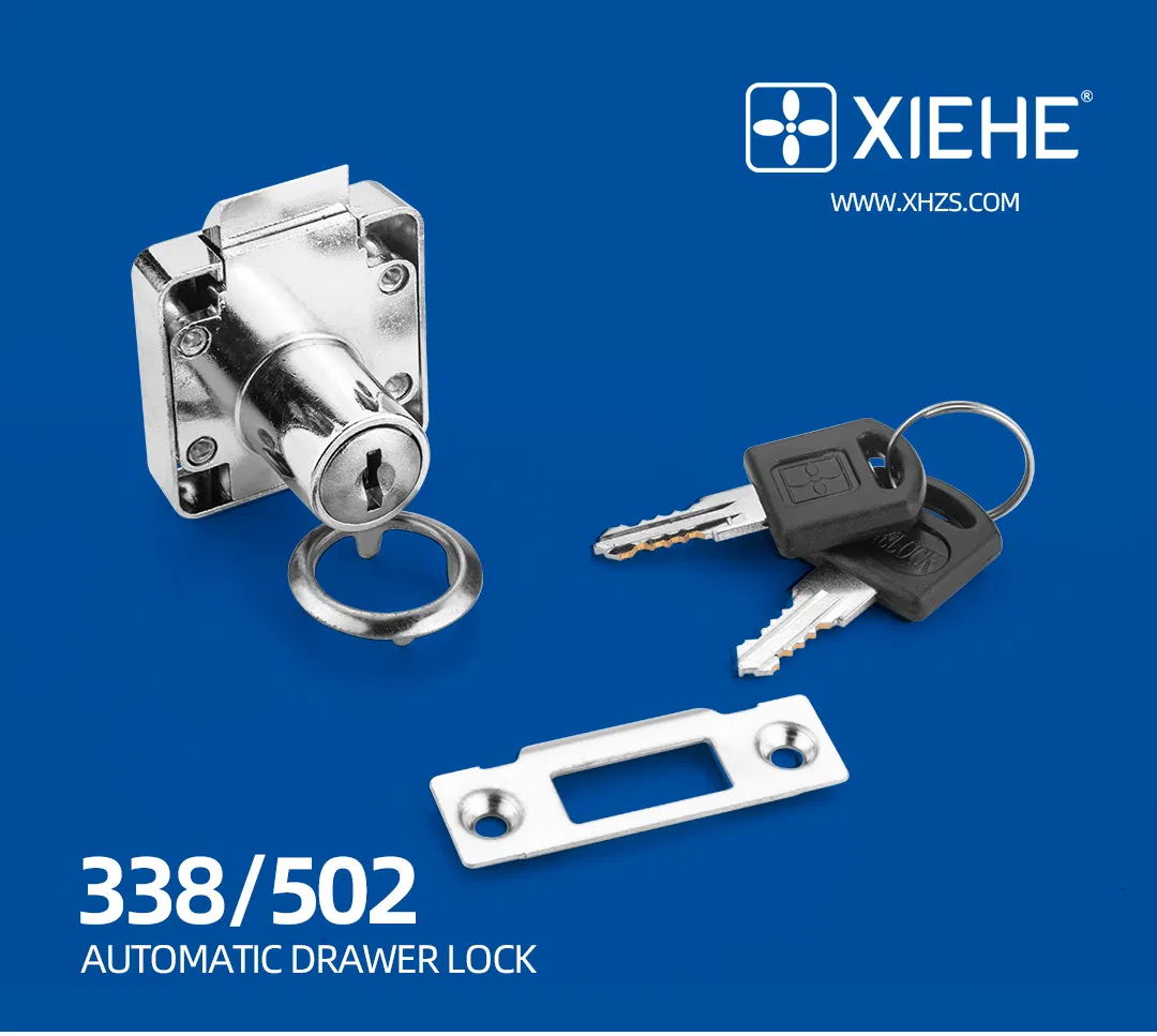 338-22 High Quality Automatic Zinc Alloy Drawer Lock for Furniture Desk Drawer