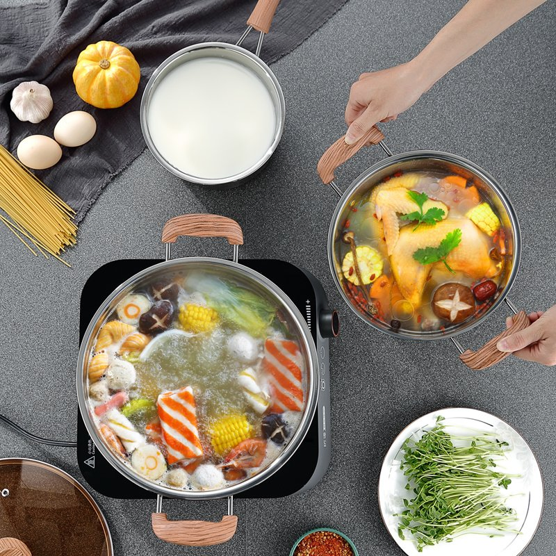 Premium Stainless Steel Universal Stove Compatible Heat-Resistant Pot Cookware Set