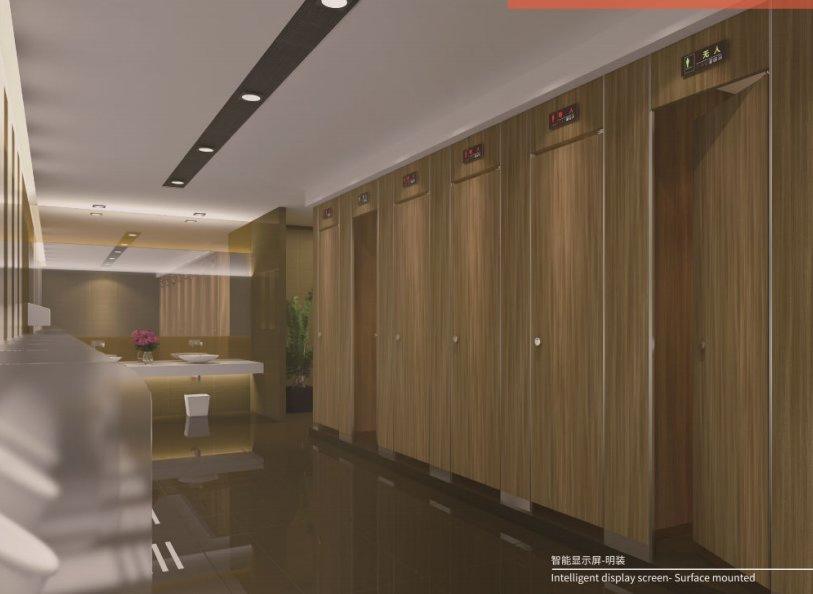 Intelligent LED Light 36mm Thickness PVC Toilet Partition