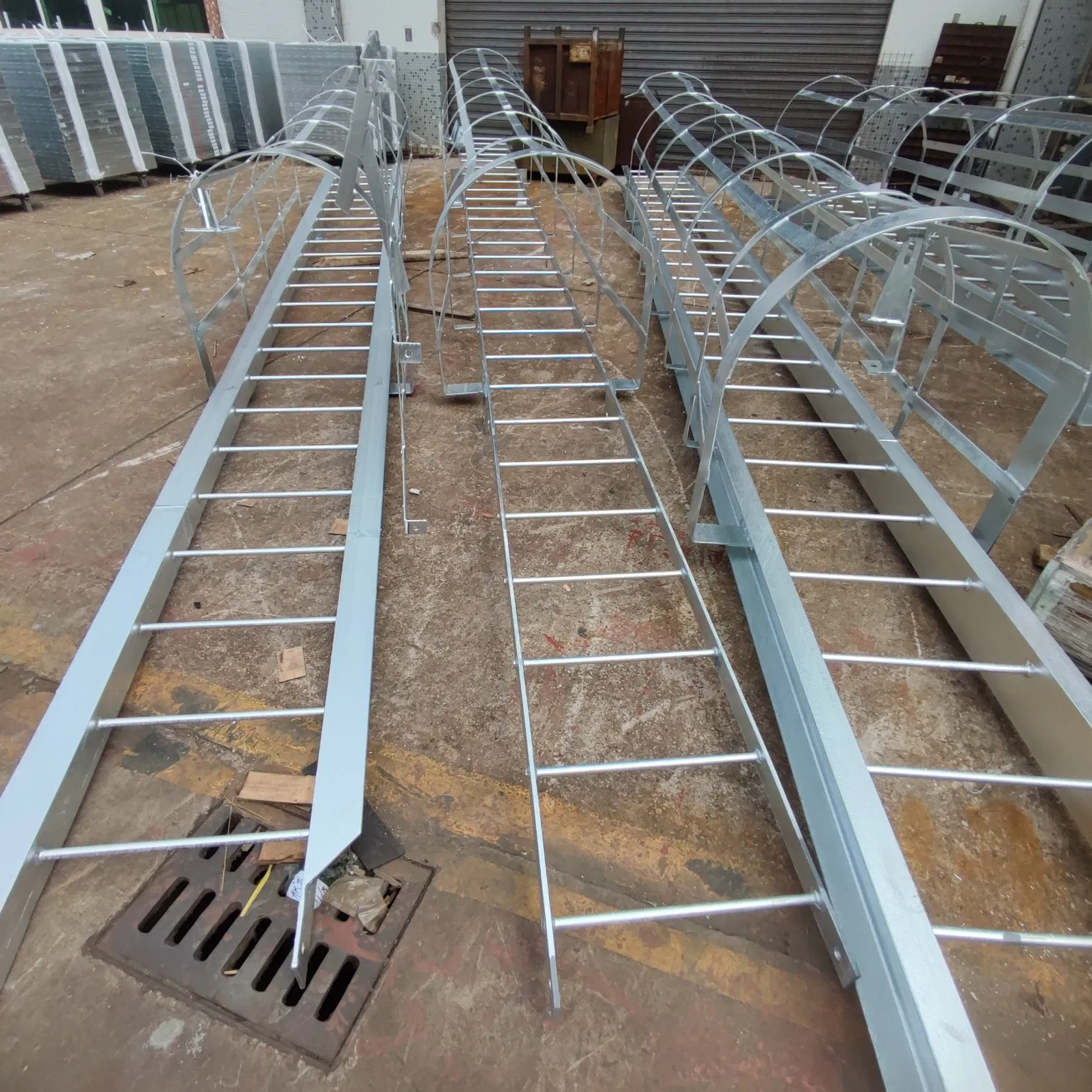 Pre-Fabricated Light Steel Structure Stairway Cage Cat Ladder