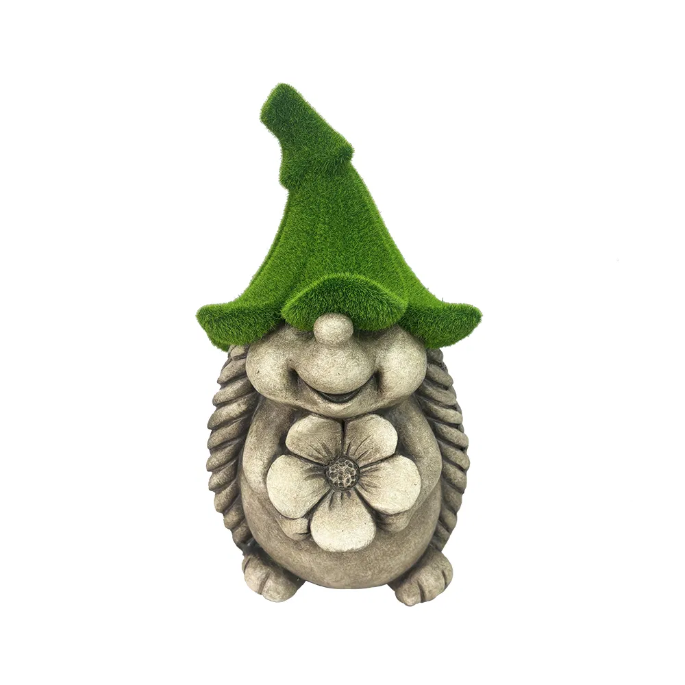 Garden Decoration Flocked Resin Gnome Animal Sculpture