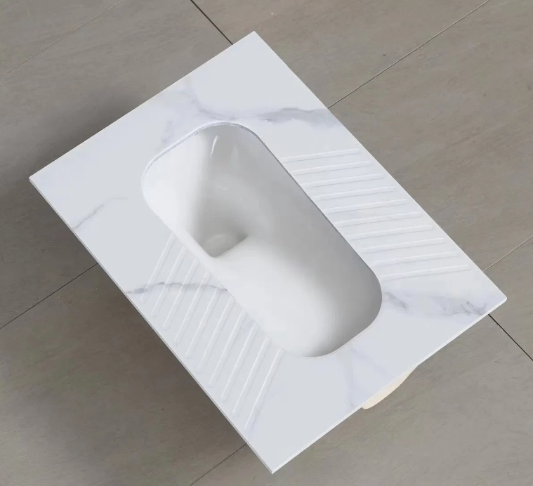 Household Squatting Pan with Water Tank (Complete Set) Squat Bowl Bathroom Commode Large-Caliber Squatting Basin Toilet