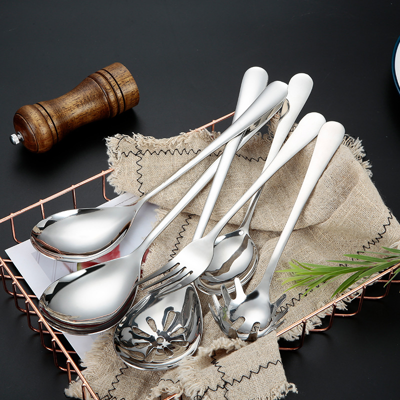 Stainless Steel Dinner Spoon Serving Spoon Powder Leakage Public Spoon