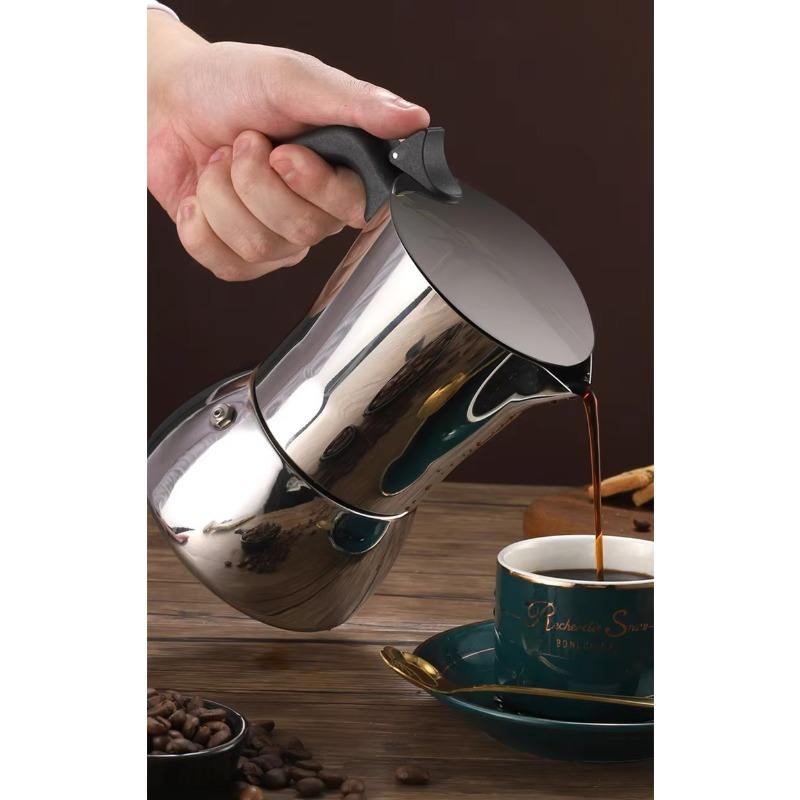 Premium Portable 304 Stainless Steel Moka Espresso Maker
