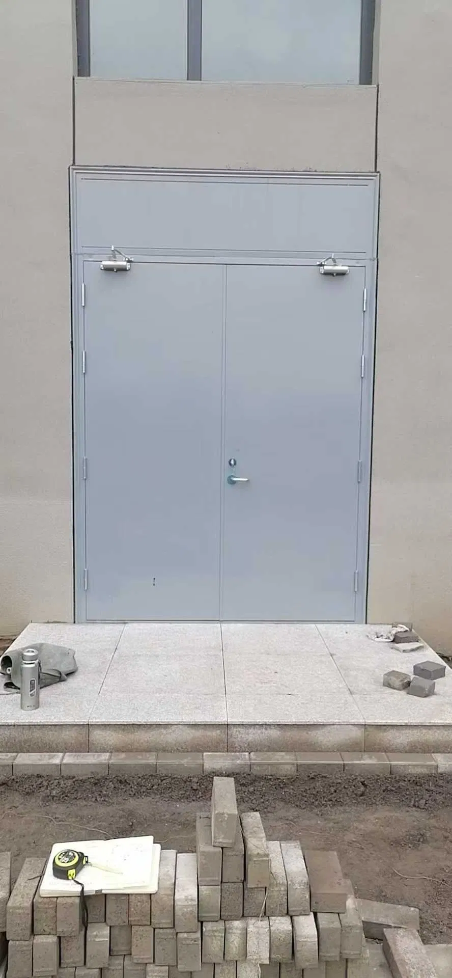 Durable Exit Fireproof Door with Window - Grade B Steel