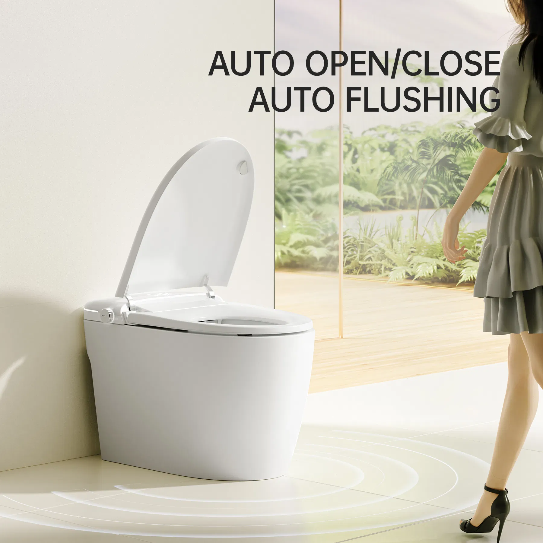 Modern Sanitary Ware Nozzle Self-Cleansing Automatic Flushing Electric Bidet Toilet Ceramic Intelligent Smart Toilets