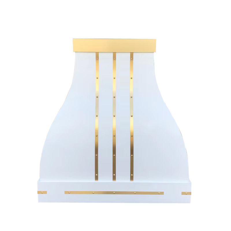 Handmade Custom Large White Stainless Steel Household Range Hood for Kitchen Wall Mount