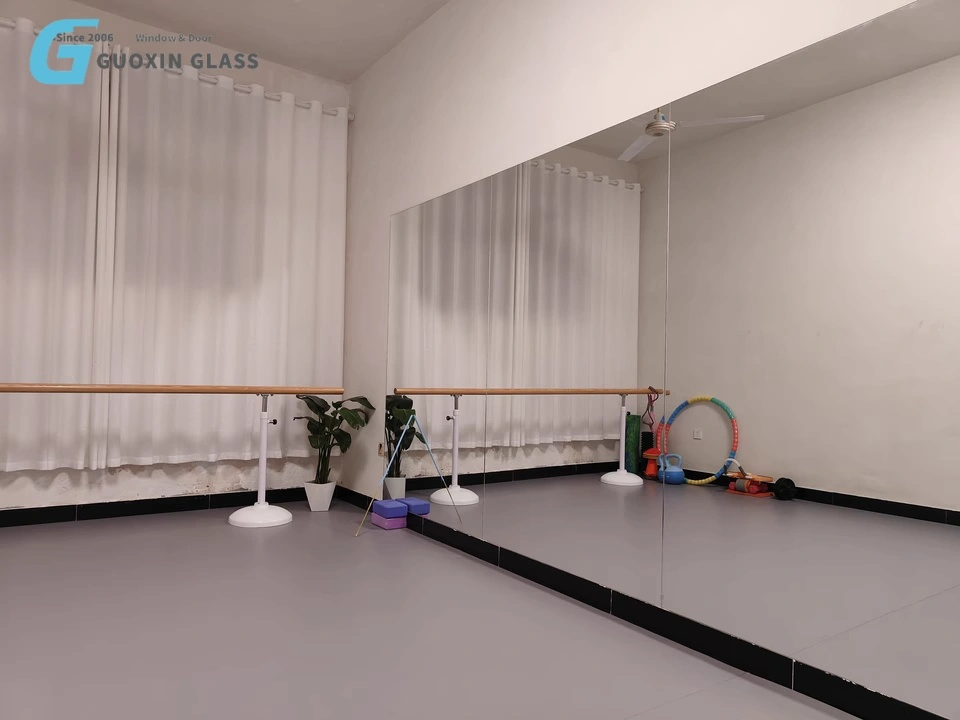 Large Gym-Ready Silver Wall Mirror - Waterproof & Durable