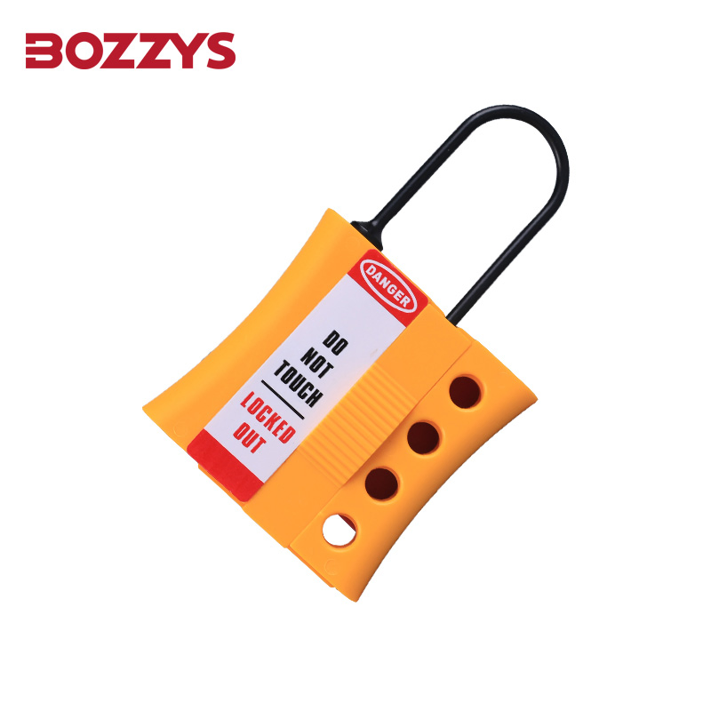 4 Keyholes Yellow 3mm Thin Shackle Alloy Engineering Plastic Lockout Hasp