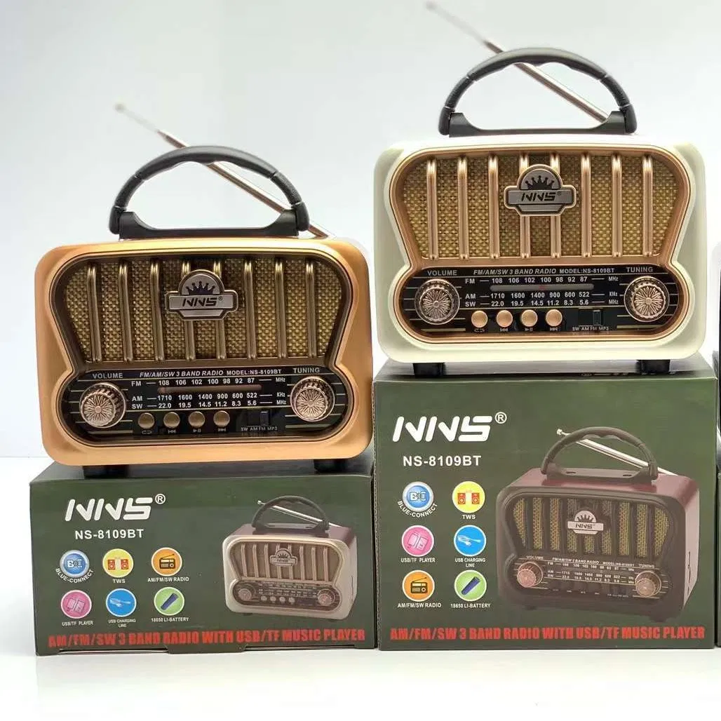 Ретро радио NS-8109BT с Bluetooth, деревянный корпус