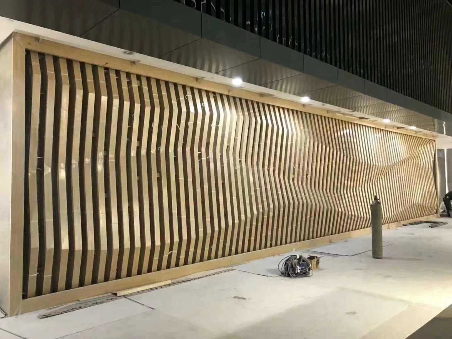 Entrance Lobby Reception Background Wall Decorative Panel Metal Screen