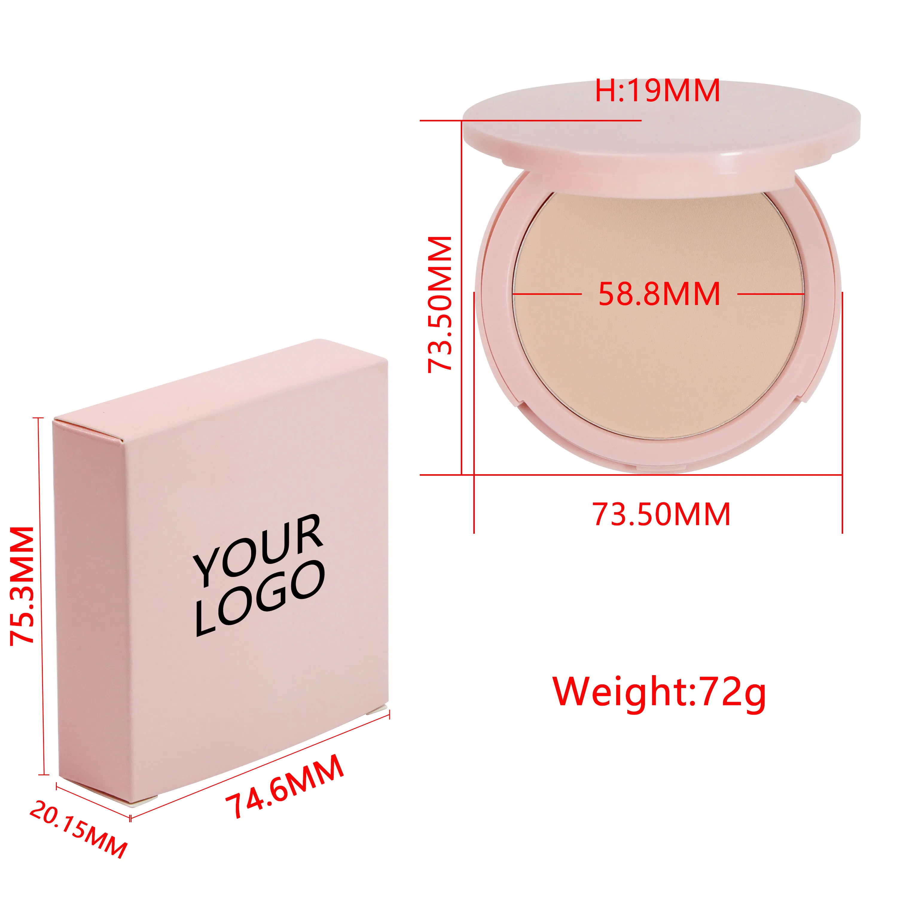 Hot Selling 14 Colors Matte Makeup Setting Powder OEM Logo Vegan Oil Control Compact Powder