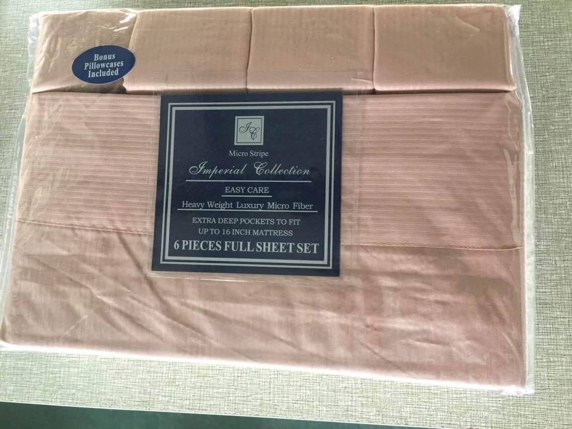 1800 Luxury and Comfortable, Well Brushed Microfiber Sheet Set, Amazon, Ebay, Hot Sale, White Queen with Piping