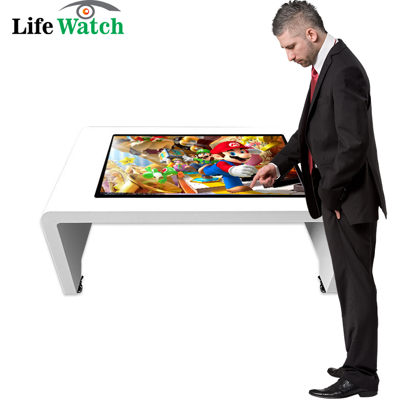 19-Inch Built-in Two Small LCD Screen Game Interactive Table with Wireless Battery Charging