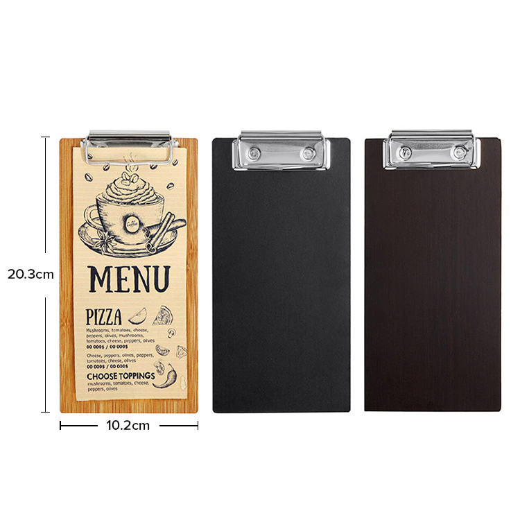 Restaurant Hotel Table Wooden Menu Card Board Holder with Clip