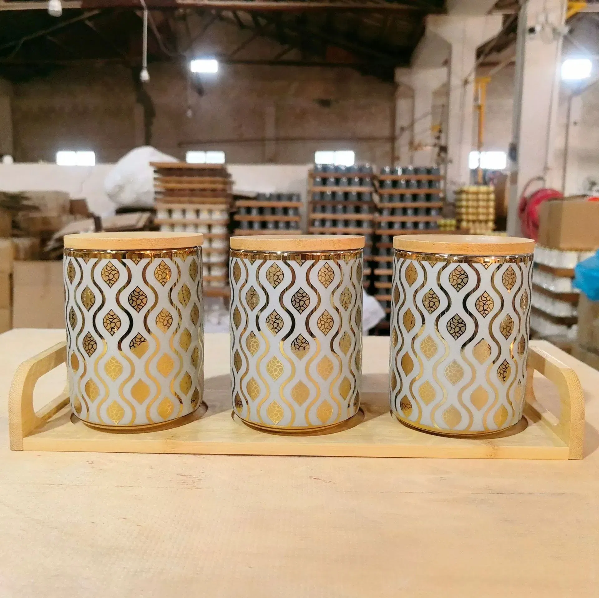 Ceramic Coffee Sugar Tea Storage Jar Kitchen Food Container Jar with Bamboo Lid