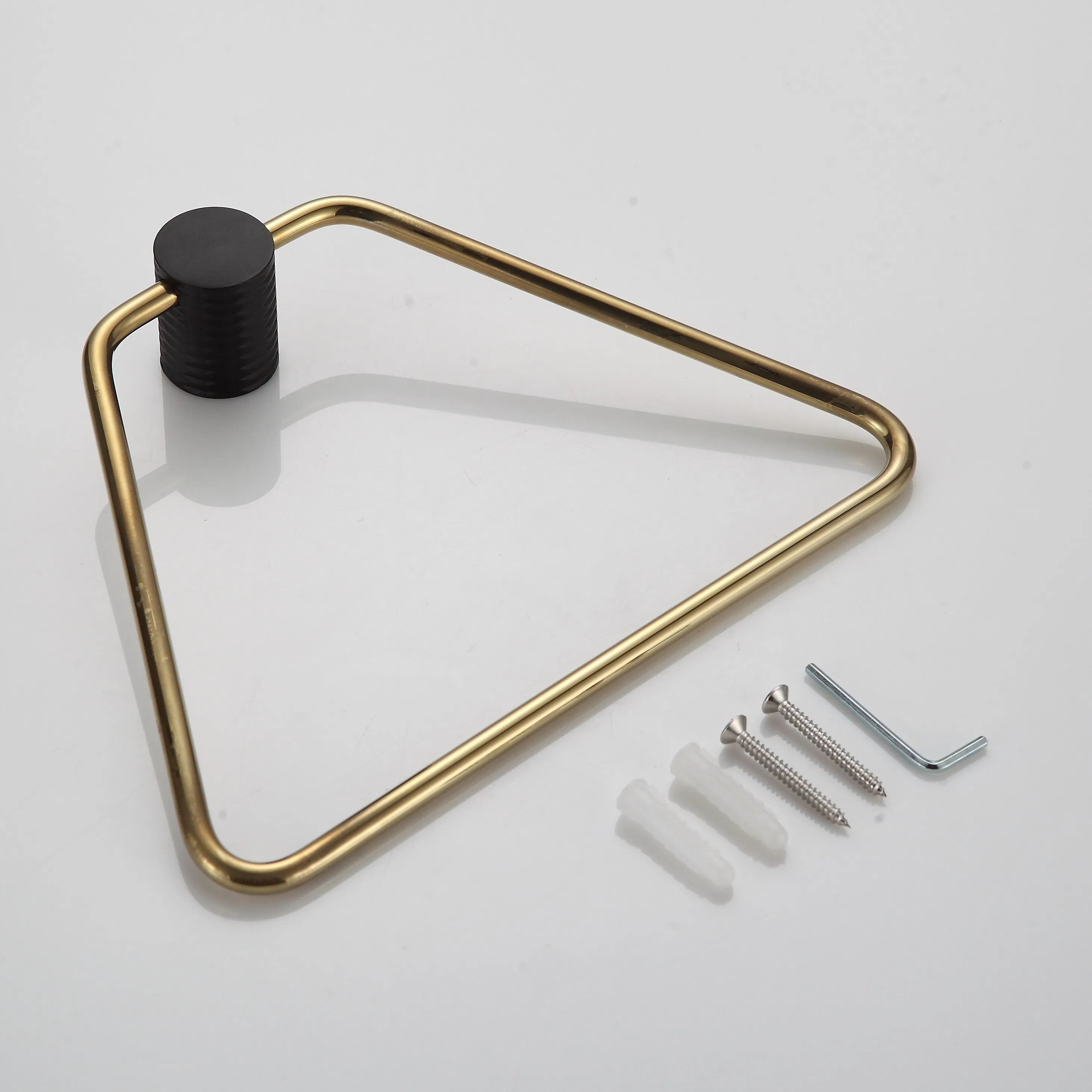 Triangle Towel Holder Kitchen Gold Black Metal Towel Ring