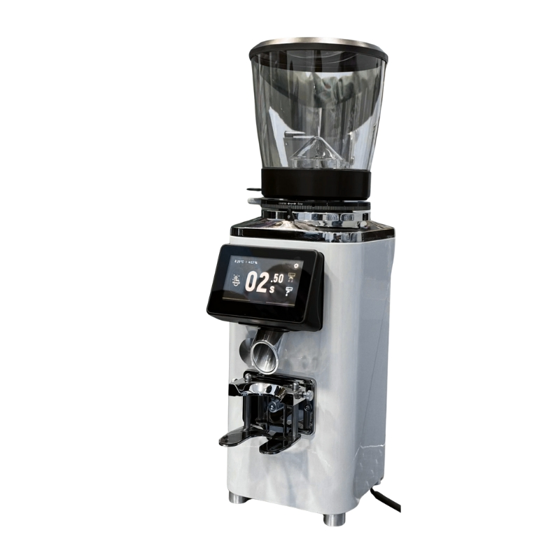 Professional Commercial LED Touch Screen Automatic Funnel Electric Coffee Grinder Machine for Home RV Shops Hotels