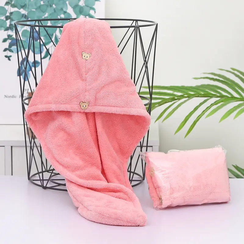 Women Microfiber Turban Head Wrap Bathroom Home Shower SPA Hat Cap