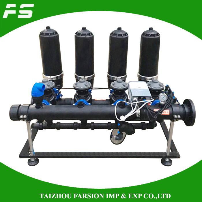 Vertical 2" &3" Flange Connection Automatic Backwash Water Irrigation Filter System