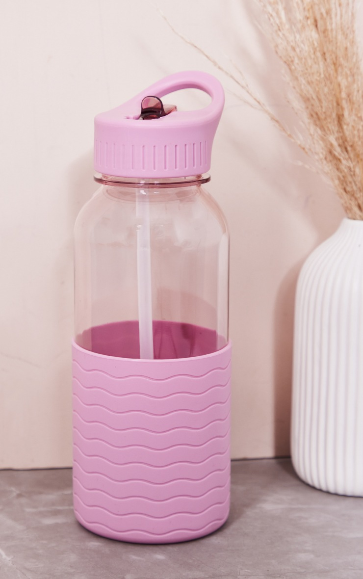 2025 Gradient 1000ml Transparent Sport Water Bottle with Lids and Straw