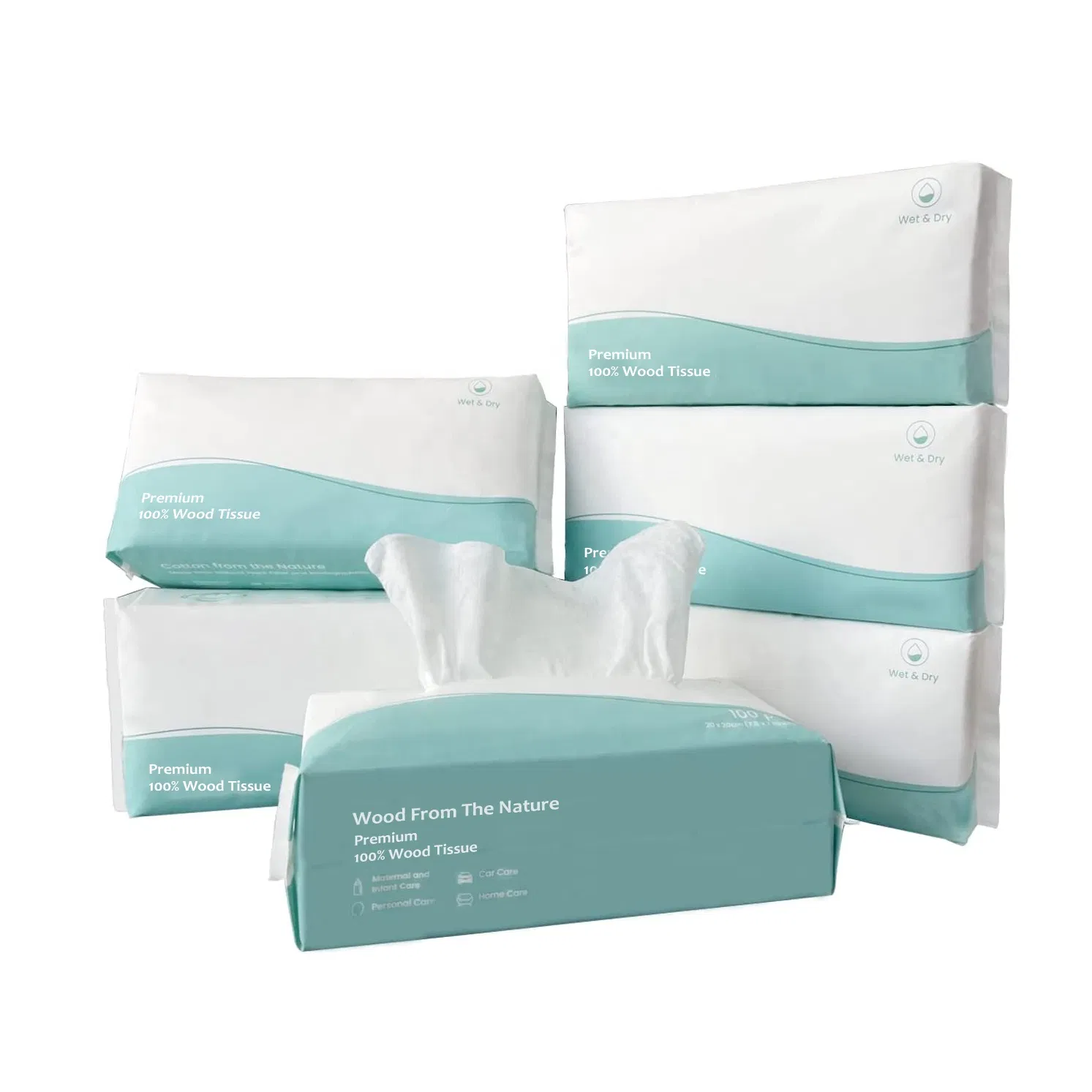 Customized 3ply Virgin Wood Pulp White Soft Facial Tissue for Travel
