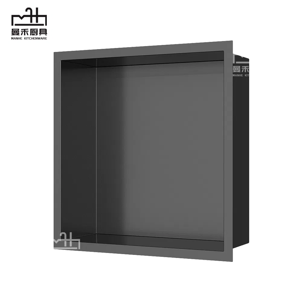 Встраиваемая ниша для душа из нержавеющей стали, матовый черный