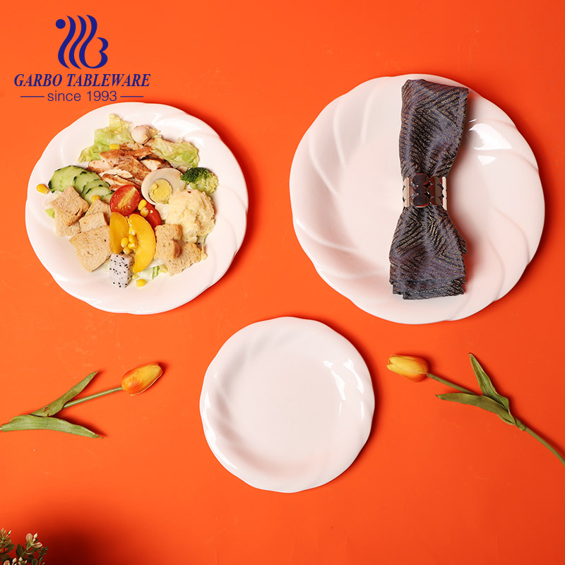 Handmade Clear Magnesia Porcelain Dinner Plate Unique Shape Ceramic Plates for Home Use White Porcelain Dinnerware