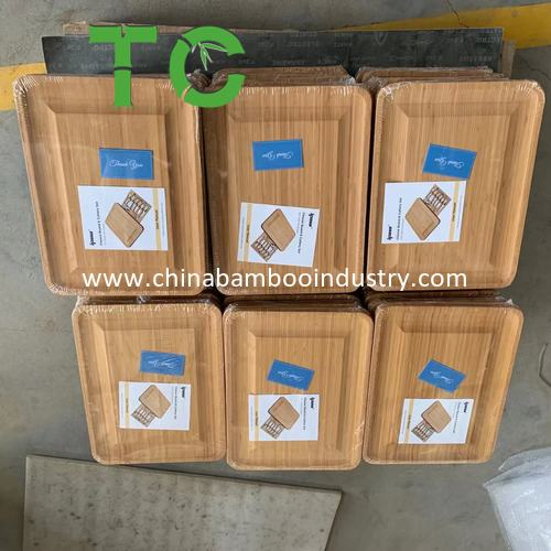 Factory Price Bamboo Cheese Board and Knife Set Charcuterie Cheese Platter Set