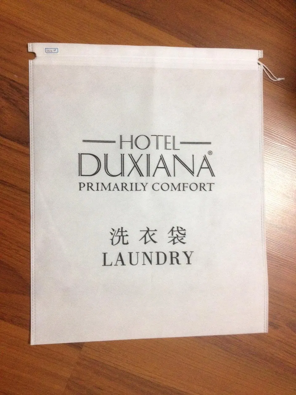 Disposable Drawstring Laundry Bag with Non Woven Type for Hotel