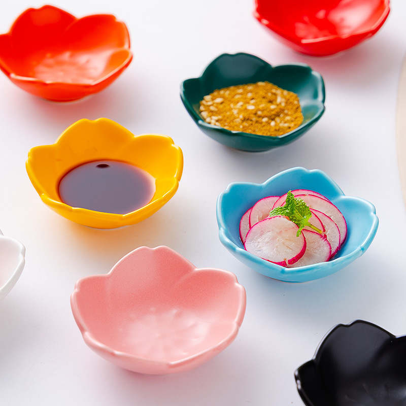 Coloured Glaze Ceramic Dish Household Condiment Personalised Snack Dish Creative