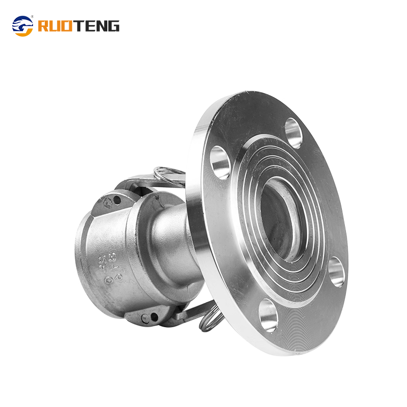 [Ruoteng] Stainless Steel C Type with Flange Quick Connector Female End Plate Handle Type Camlock