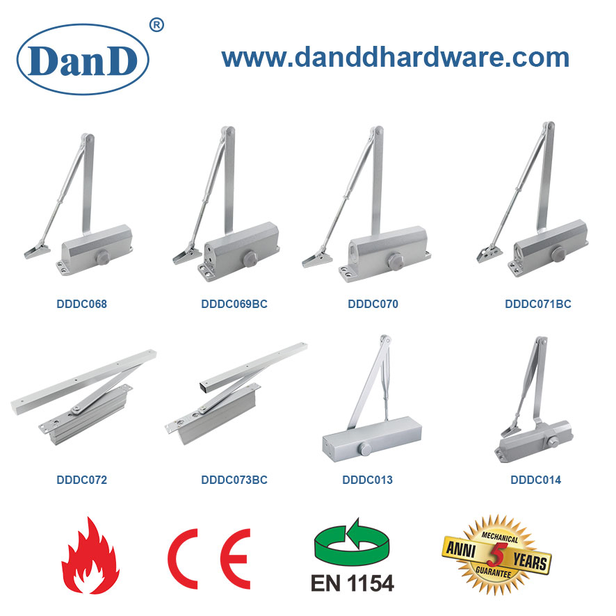 European Market Fireproof CE Aluminium Door Closer for Residential Building