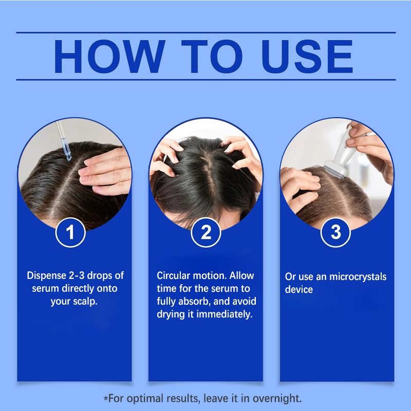 Factory Price Ghk-Cu Copper Peptide Hair Growth Serum Scalp Repair Hair Regrowth Blue Copper Peptides Hair Care Serum