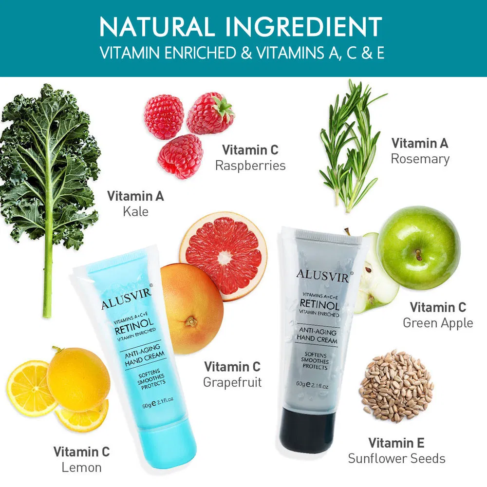 Moisturizing Natural Anti Aging Retinol Hand Care Lotion Tube Organic Whitening