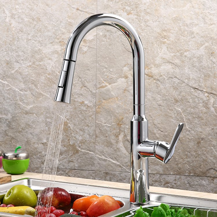 Hot and Cold Deck Mounted Install Single Handle Water Tap White Gold Kitchen Mixer Faucet