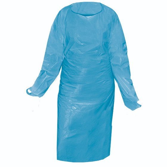 Disposable CPE Isolation Gowns Medical Suppliers Hospitals Overhead Open Back Doctor Hospital Clothes OEM Wholesale CE