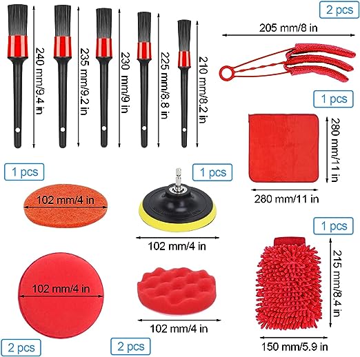 Набор щеток для чистки автомобиля универсальный
