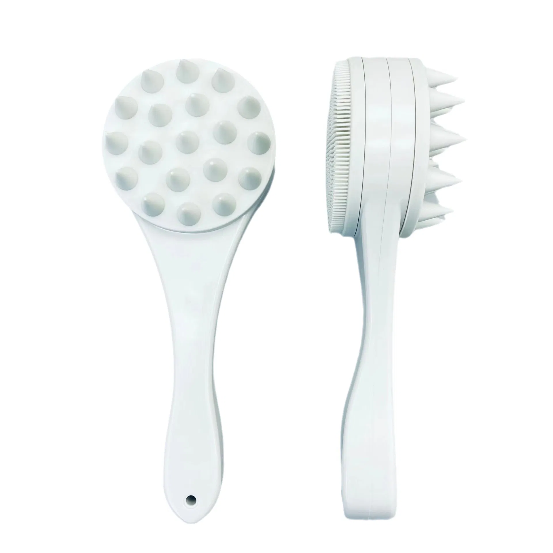 New 2-in-1 Silicone Facial & Scalp Massage Brush with Handle