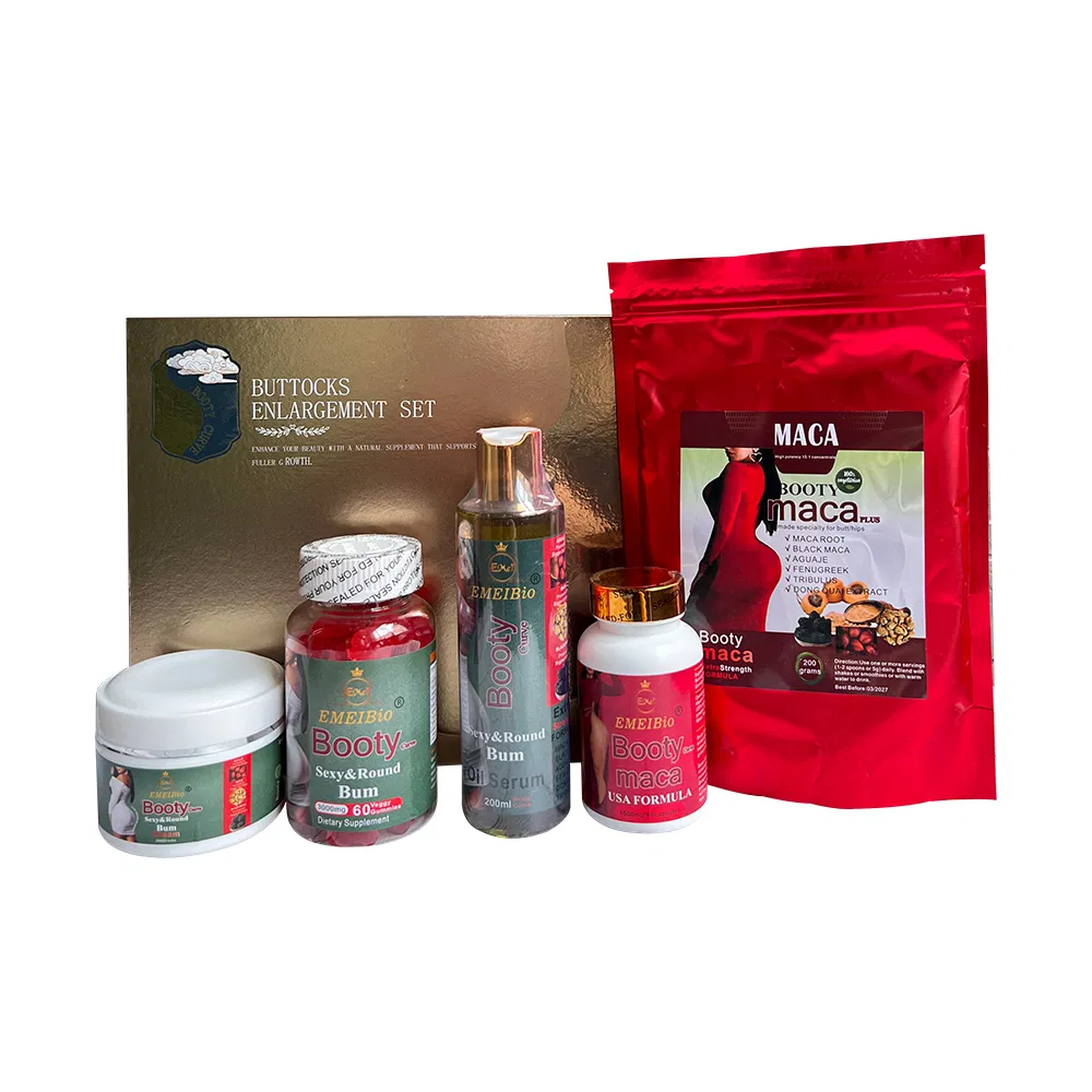 100% Organic Herbal Butt Booty Enlargement Ultimate Booty Black Maca Set Sexy Hip Buttock Enlargement Essential Oil Cream Daily