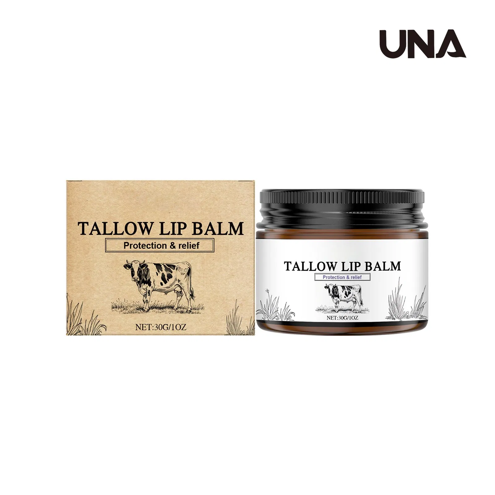 Beef Tallow Lip Balm - Softens and Nourishes Dry Lip Skin, Moisturizing, Daily Lip Care Balm