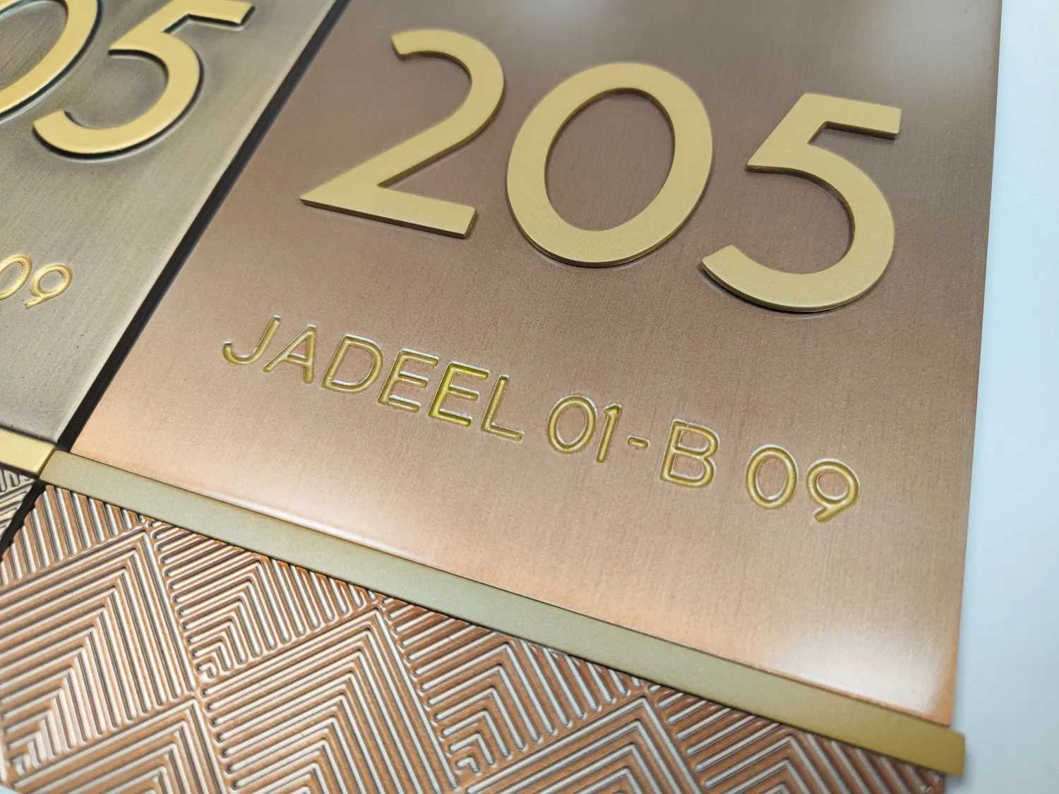 Aluminum Room Number Sign Design 3D Engraving Embossed Door Number Hotel Sign Board