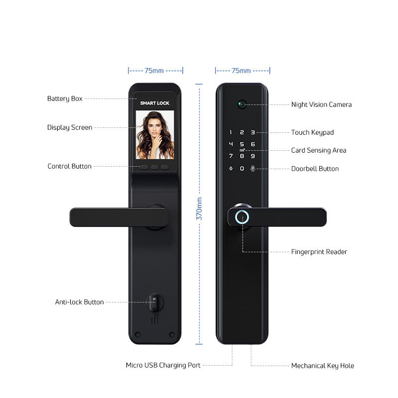 Tuya WiFi Smart Home Fingerprint Lock with Camera