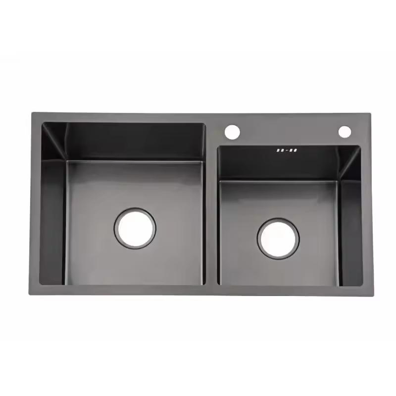 Wholesale Kitchen Sink 304 Stainless Steel Sink Double Bowl Nano Gold Sink