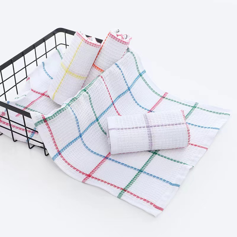 38*64 Cm 55 Gram/Piece Check Stock Ready Cotton Terry Tea Waffle Woven Cloth Cleaning Kitchen Dish Towels