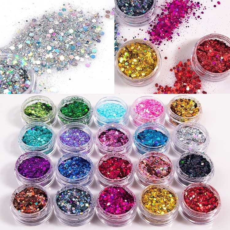 Custom Logo Laser Body Eye Chunky Glitter Eyeshadow Loose Glitter Powder