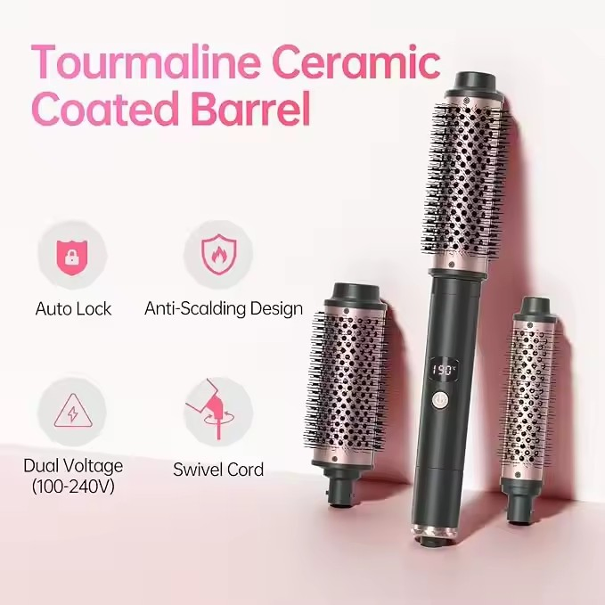 Wholesale 3 in 1 Hot Air Comb Curler Anti Scald Negative Ion Hair Curler Straightener Comb Thermal Brush